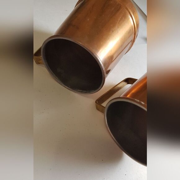 VINTAGE Two (2)  Copper Brass Handle Beer Steins/Mugs/Mule * Excellent C… - Picture 5 of 8